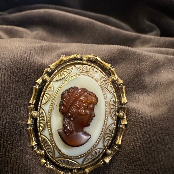 Jewelry - Vintage Cameo Brooch with Gold-toned Frame
